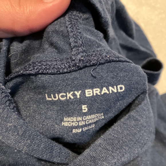 Lucky Brand Kids Multicolor Logo Blue Hooded Shirt - Picture 3 of 3